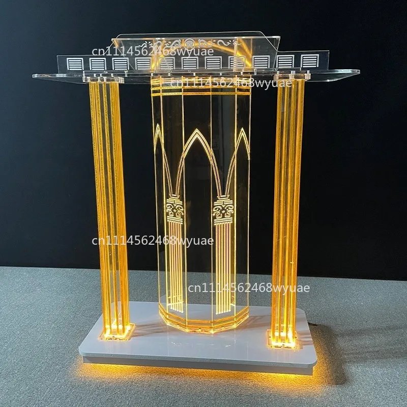 Modern Transparent Acrylic Podium, Suitable for Churches, Schools, Hotels, and Home Bars