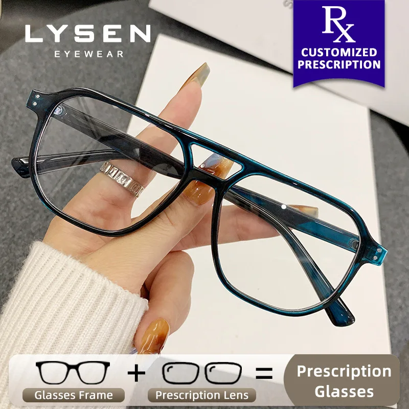 

LYSEN New Large Frame Anti Blue Light Prescription Glasses for Women UV Protection Progressive Reading Glasses Myopia Eyeglasses