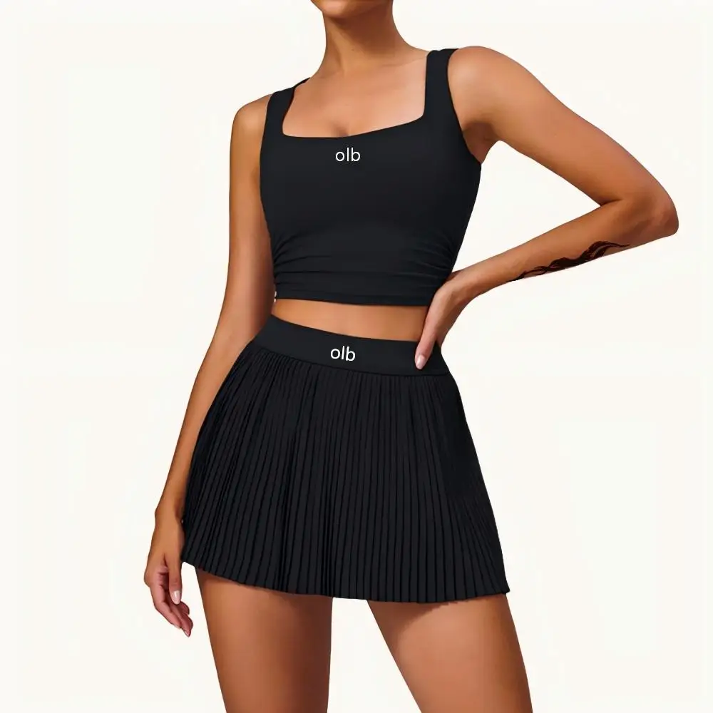 2-piece new cloud inspired breathable outdoor sports set - women's tight fitting back yoga set - waist cinching fitness skirt