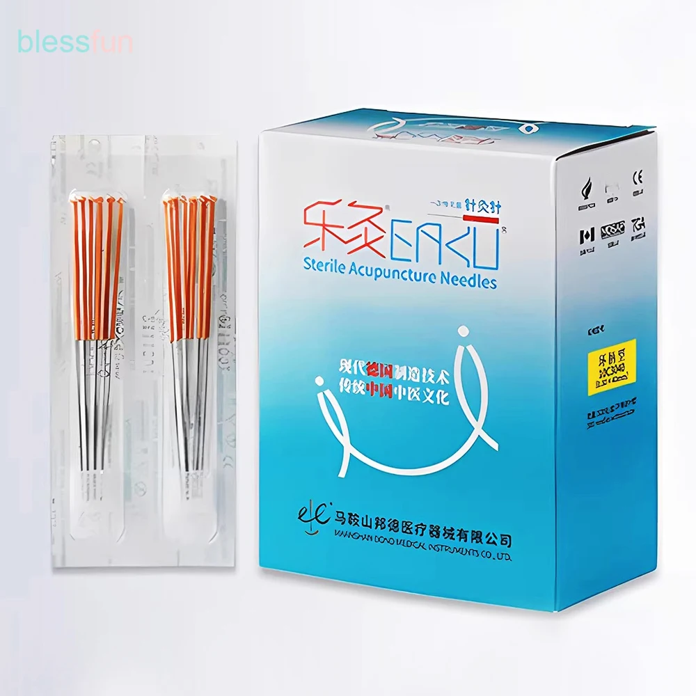 5Boxes Acupuncture Needle Chinese Medicine Acupoint Relax Sterile Non-silver Needle Copper Handle Beauty Filiform Needle