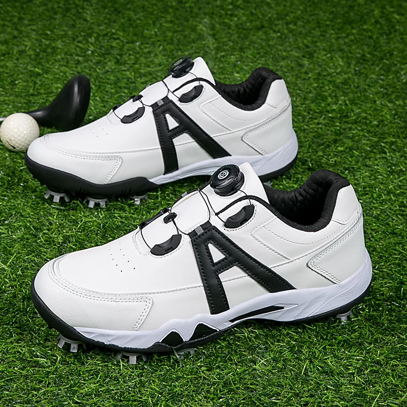 

Golf sneakers men's style four season new fashion anti slip breathable comfortable height increase indoor outdoor sports shoes