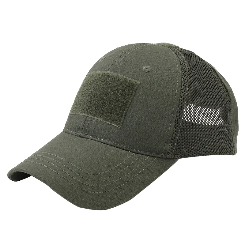 Gorra de béisbol de camuflaje verde para senderismo al aire libre, visera trasera con hebilla ajustable, sombreros deportivos, táctica