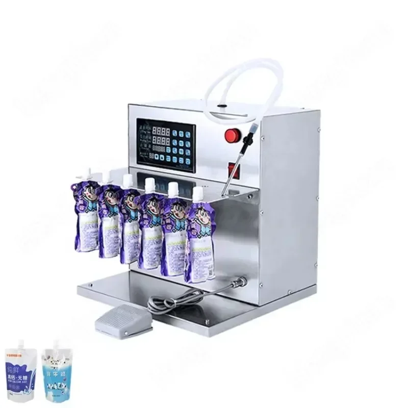 

HY-5A-6 Semi-automatic Six Heads Spout Pouch Liquid Milk Filling Machine