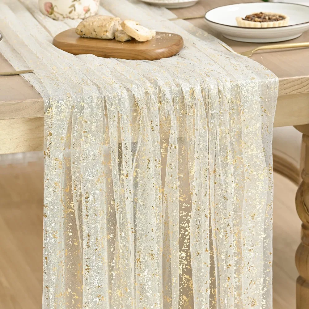 Decorative Metallic Foil Table Runner Metallic Sheer Sheer Table Runner Soft Sequin Glitter Table Runner Bride Shower