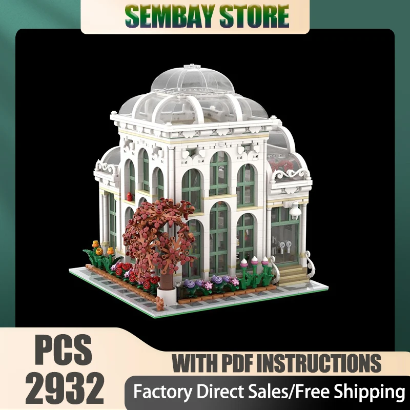 

City Street View Moc Building Bricks Modular Corner Botanical Garden Model Technology Blocks Christmas DIY Toy Construction Gift