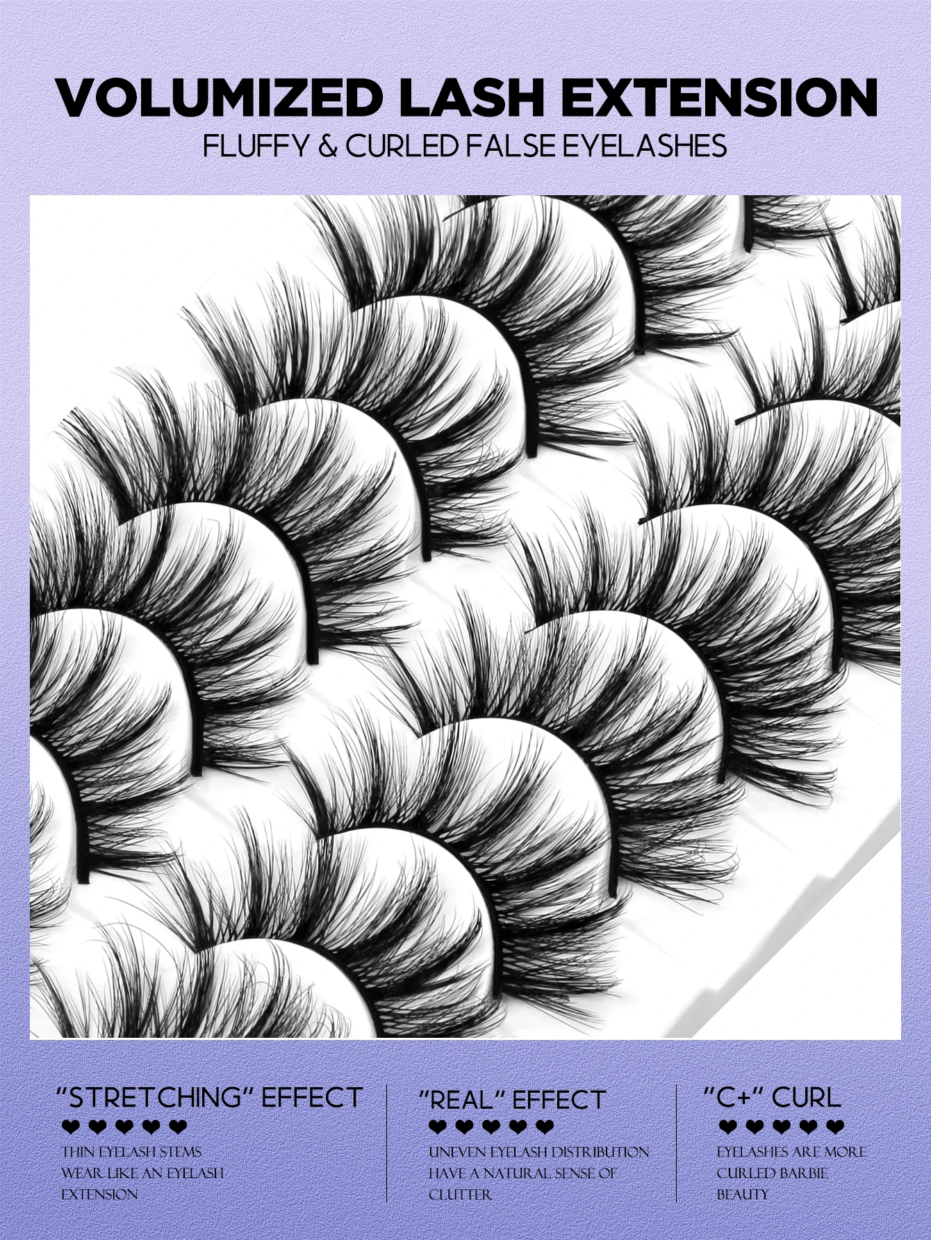 GROINNEYA Manga Pluizige Wimpers Cat Eye Stijl Dikke Valse Wimpers Zacht Krullend Dramatische Lange 3D Faux Nertsen Wimpers Extension