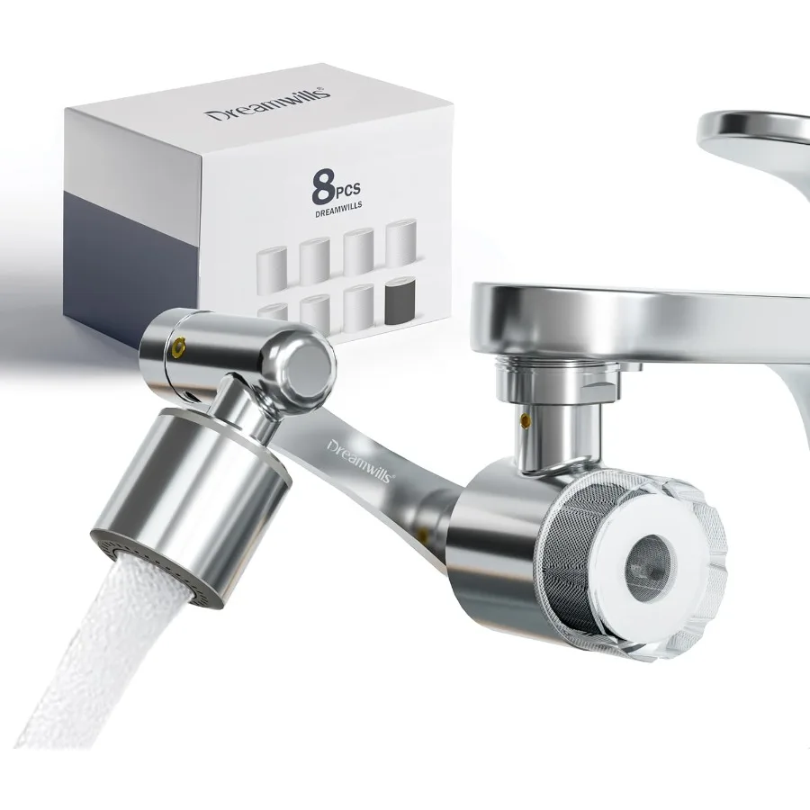 

SplashProof Sink Faucet Extender With Filter Reduce 99 Heavy Metal 1080 Swivel Tap Aerator 2 Modes Spray Attachment Soften For