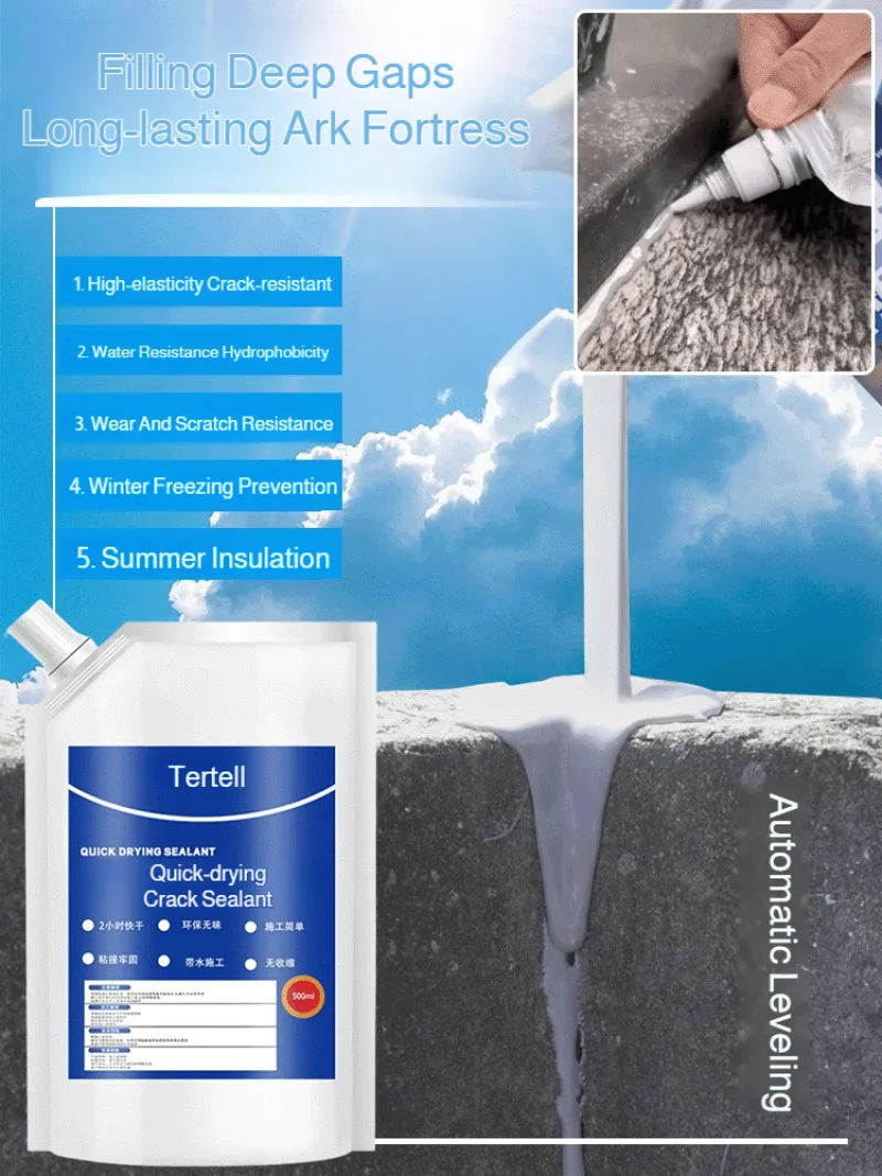 High Elastic Roof Crack Filler Sealant Weather-Resistant Leak Repair Adhesive for Outdoor Deck Gutter Home Construction Seams