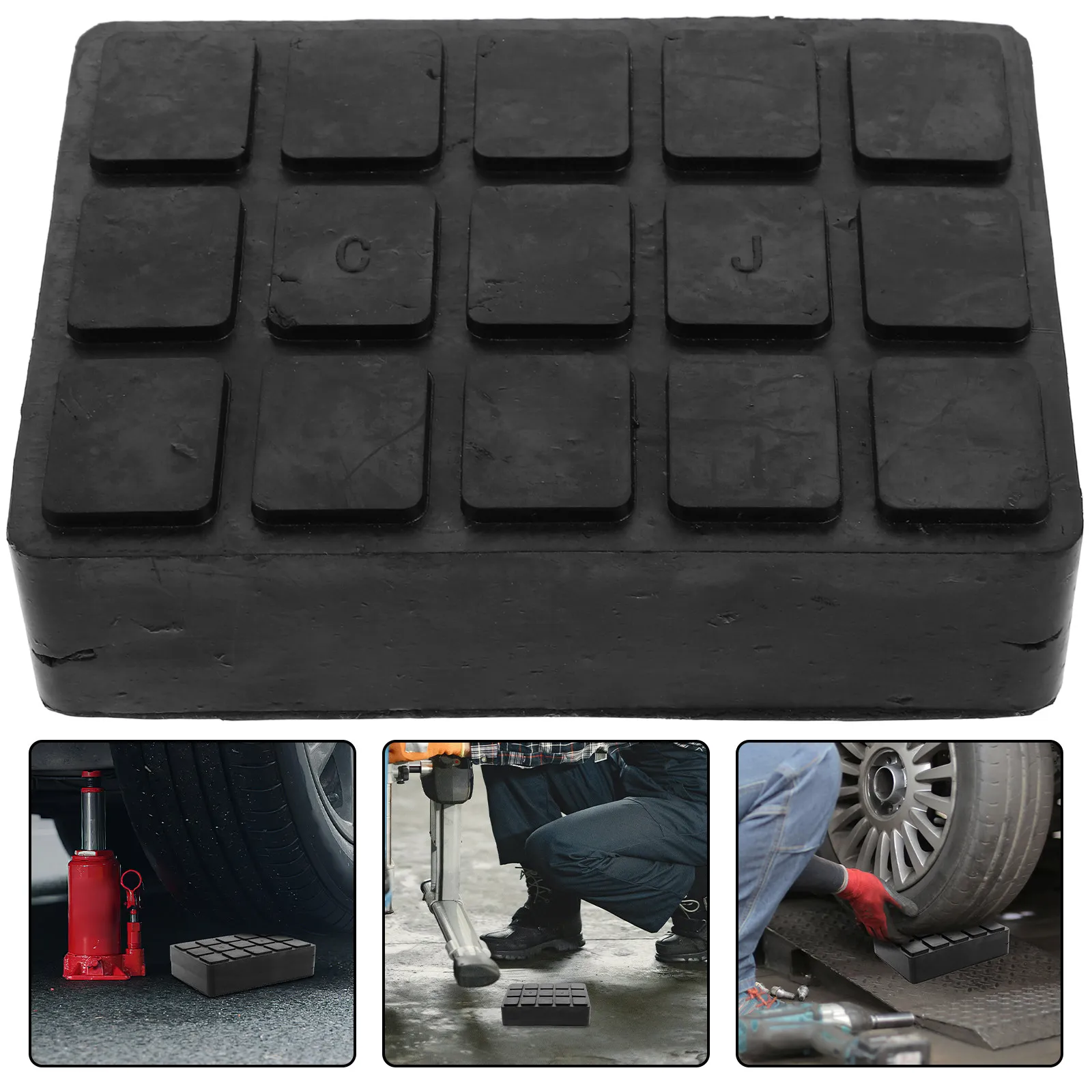 

Automotive Jack Pad Rubber Lift Blocks Floor Jack Stand Pad Elevated Thick Design for Safe Car Maintenance Servicing Pinch Weld