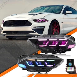 For Ford Mustang 2015-2017 Ford Mustang Shelby 2018-2020 GT500 Headlight Assembly LED Running Front Light HeadLamp Sequential