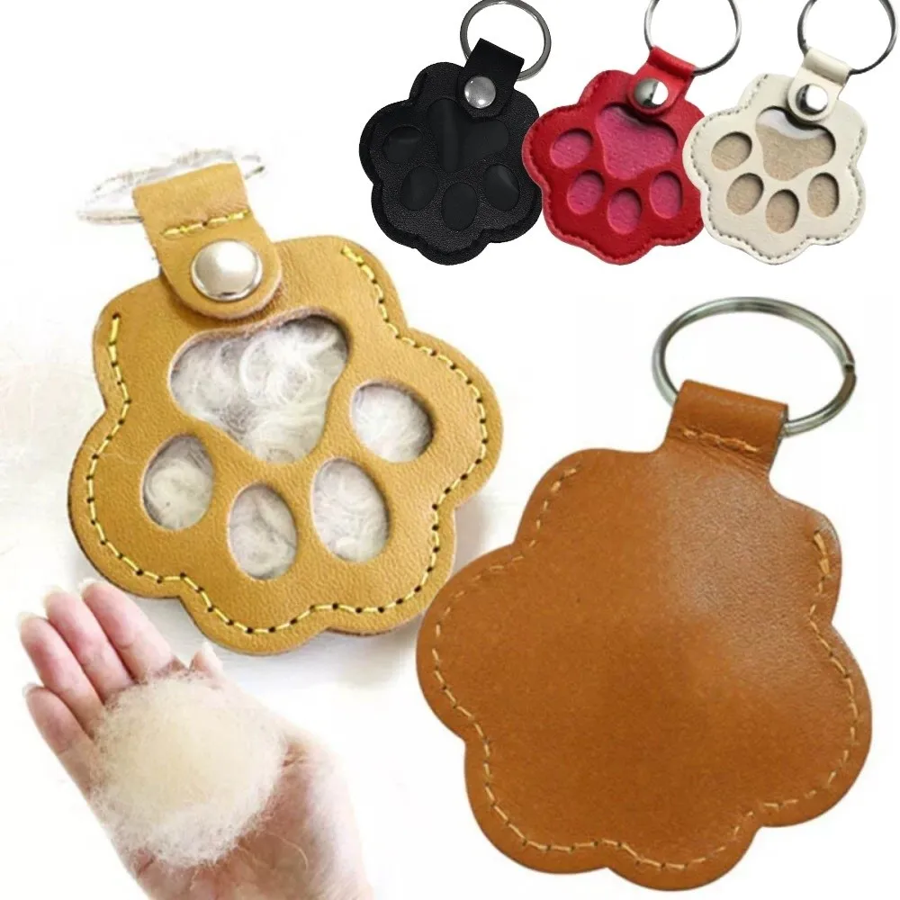 لطيف لطيف القط مخلب المفاتيح كيتي الإبداعية الحيوانات الأليفة الشعر حقيبة التخزين جرو بولي Leather الجلود الكلاب باو قلادة ظهره ديكور