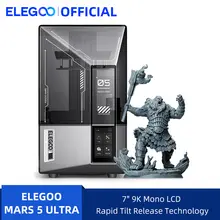 ELEGOO MARS 5 Impressora 3D de resina ULTRA 9K MSLA com nivelamento automático e câmera inteligente AI, tamanho de impressão de alta velocidade 153,36 × 77,76 × 165 mm
