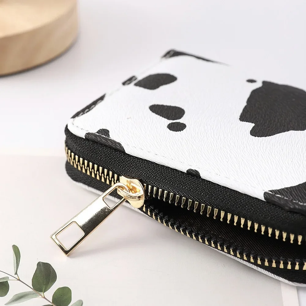 Mini PU Wallet Women Fashion Vintage Cow Pattern Card Holder Female Casual Versatile Coin Purse Girls Durable Card Wallet