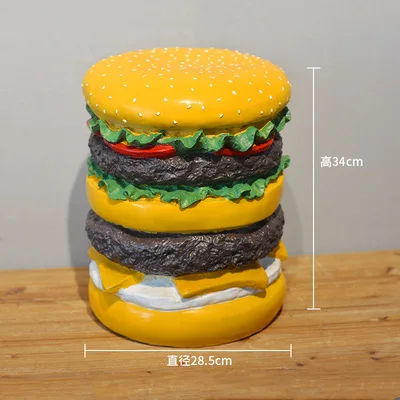 Creative Hamburger Stool Home Decoration Floor-Standing Ornaments Nordic Indoor Furniture Bedroom Leisure Stool Photo Props