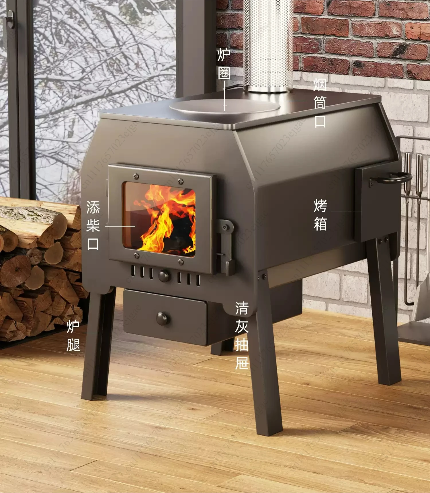 New Household Heating Stove Smokeless Coal Furnace Fire Pit Wood Burning Dual Use Indoor Winter Warmth