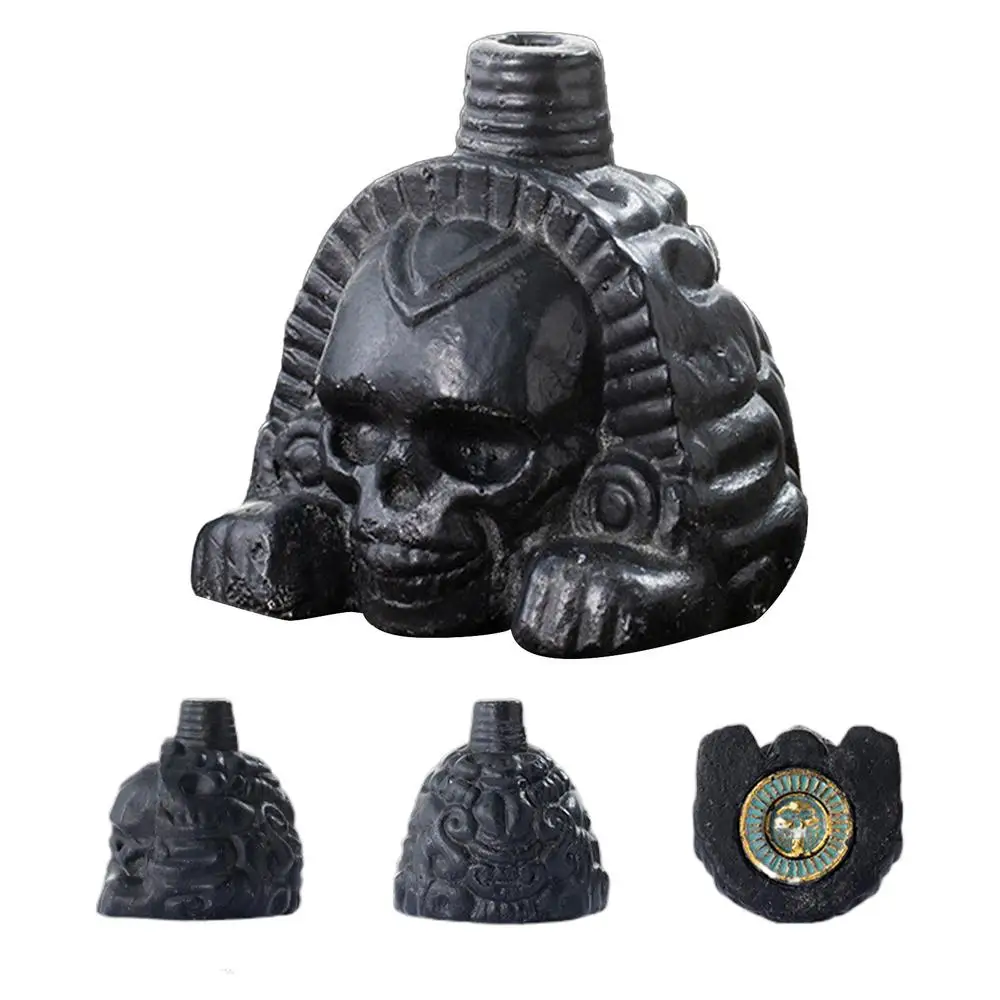 Authentische aztekische Pfeife, laute Spookys, aztekische gruselige Todespfeife, realistisches menschliches schreiende aztekische Geister-Kriegspfeife, Totenkopf-Kopf-Spielzeug