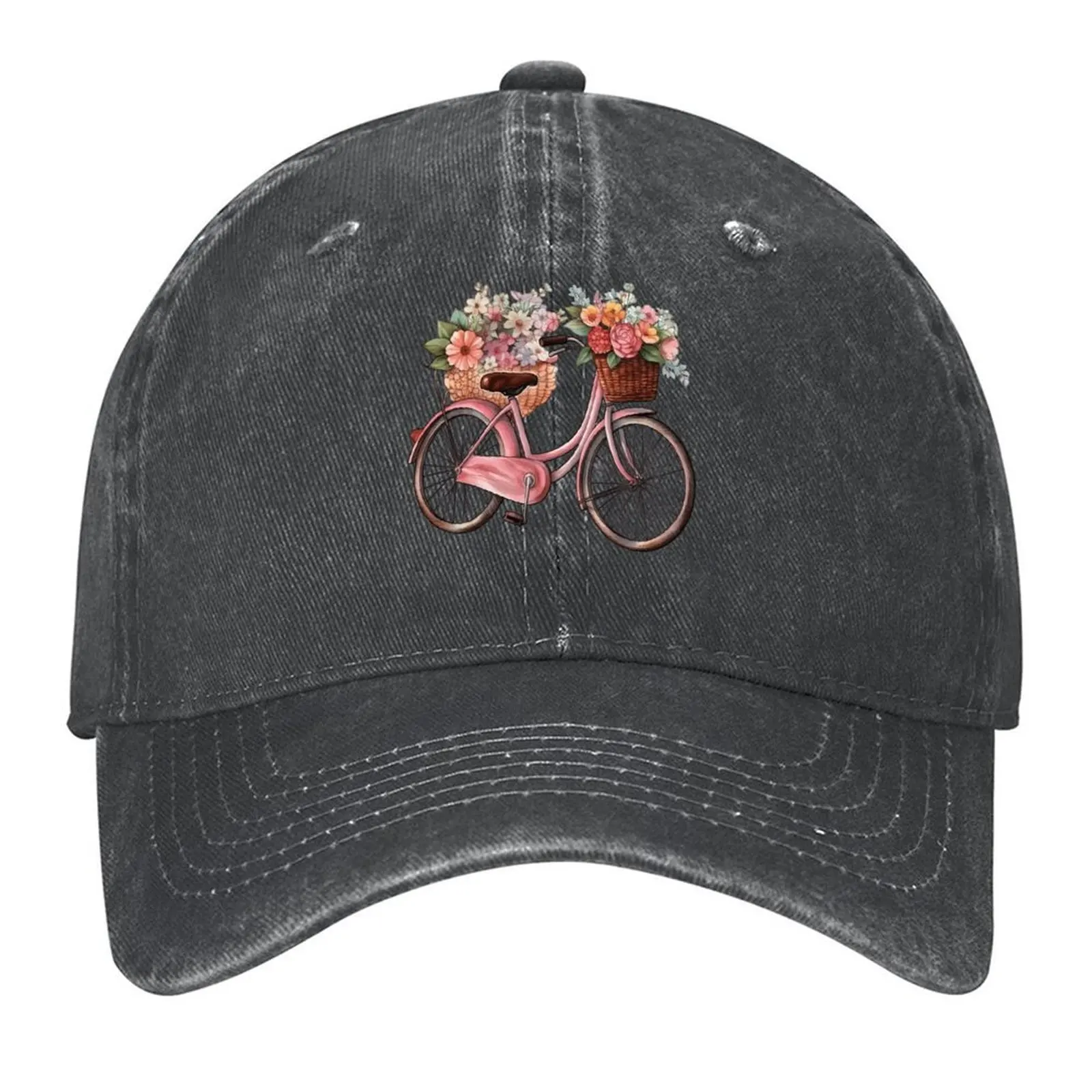 

Pink Bicycle Baseball Cap Sun Cap Fishing cap Sunscreen Military Man Women's Beach Visor Men's