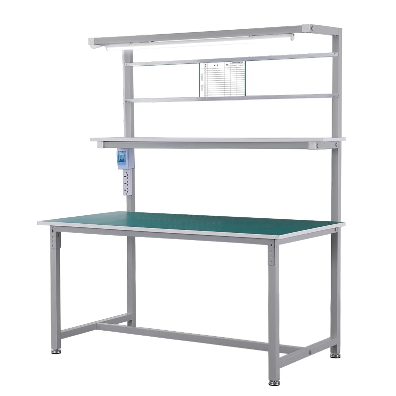 Single-sided anti-static workbench with lights factory assembly line dust-free workshop inspection work table computer maintenan