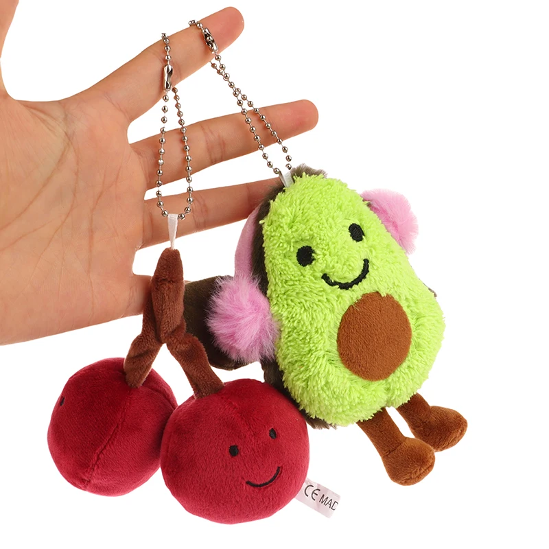 Cute Cartoon Fruit Avocado Stuffing Doll Plush Toy Keychain Pendant Backpack Keyring Ornament Accessories Gift