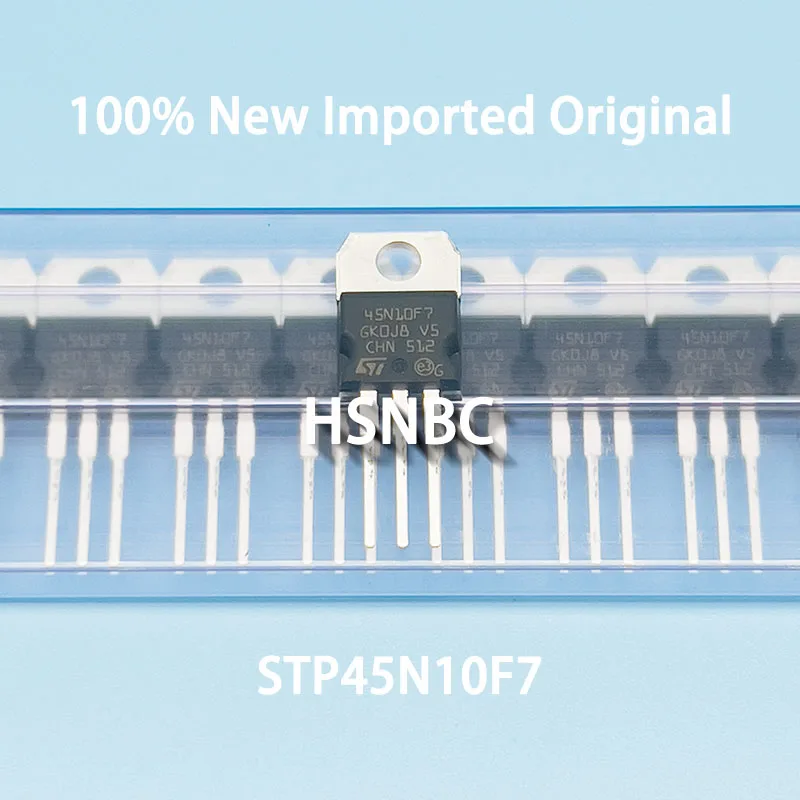 

10Pcs/Lot STP45N10F7 45N10F7 45N10 TO-220 100V 45A MOSFET N-channel Power Transistor 100% New Imported Original