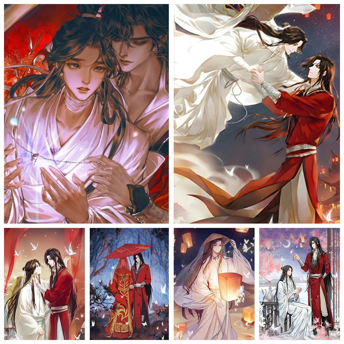 

H-Heaven O-Official's B-Blessing 5D Diamond Painting Home Wall Art Decor BL Romance Anime Diamond Embroidery DIY Holiday Gift