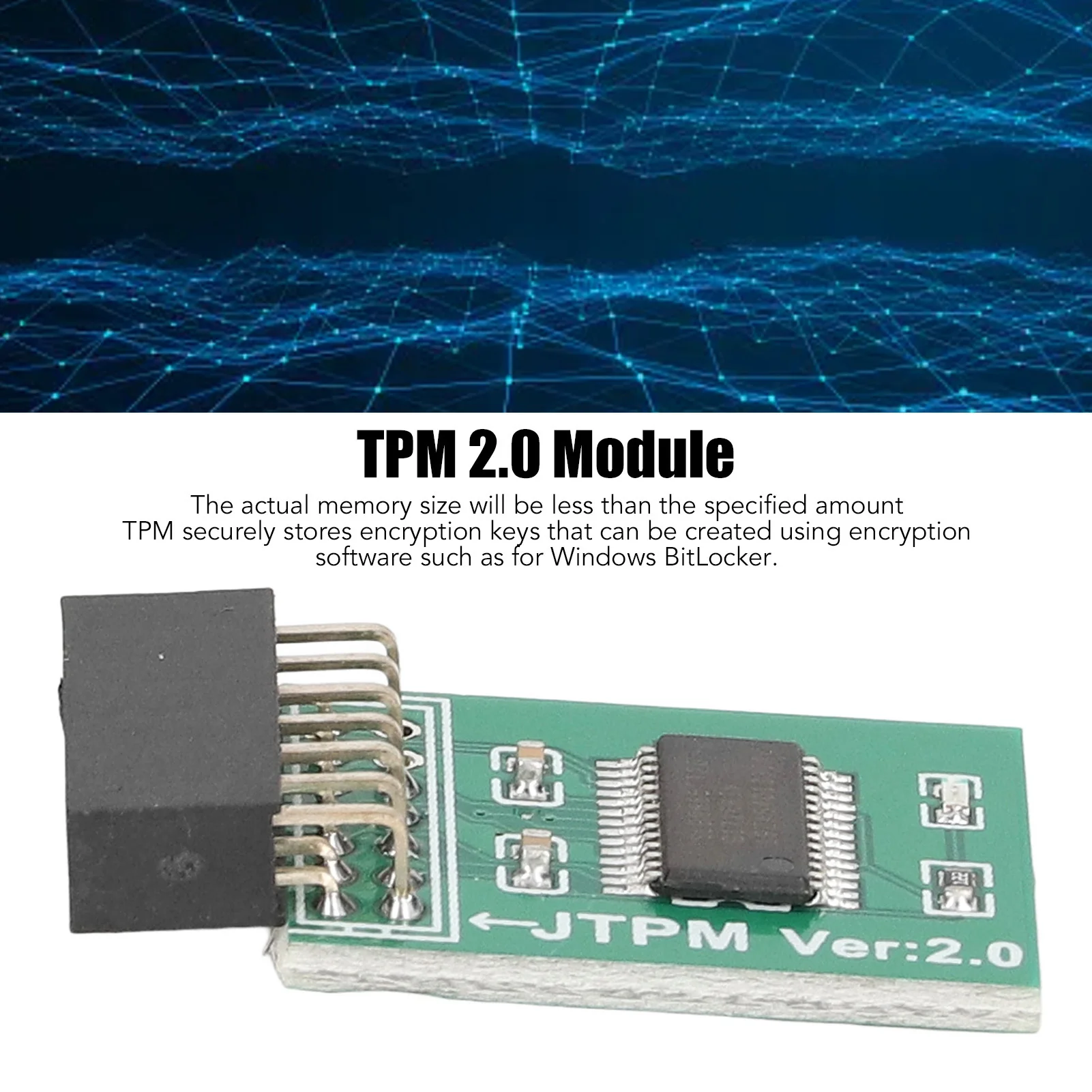 TPM 2.0モジュール 強力暗号化 14ピン LPCインターフェース TPMモジュールボード Win11対応 グリーン TPMボード 14ピン TPM2.0モジュール TPMモジュール