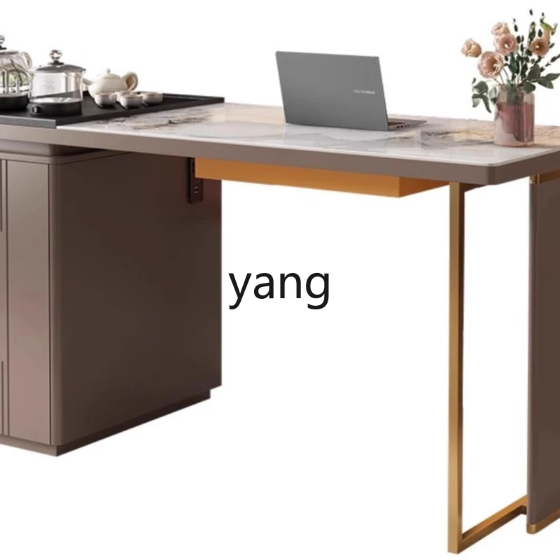 

LMMBalcony Tea Table and Chair Set for Home Use, Modern Light Luxury Small Apartment Tea Table with Integrated Kettle