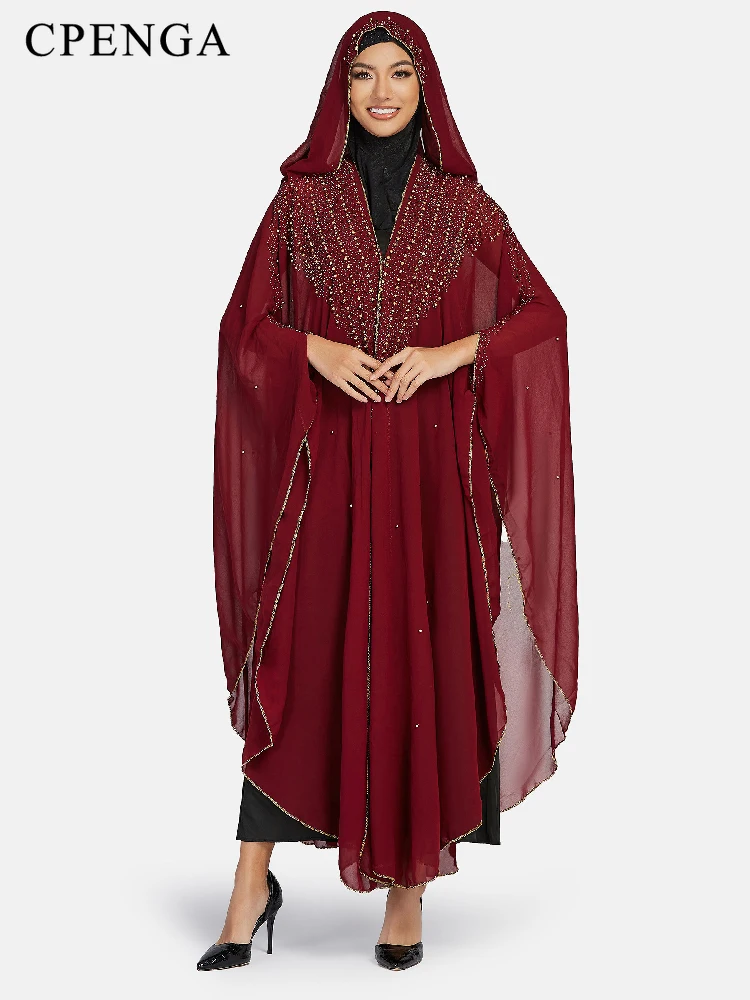 

Free Size African Sequins Dress for Women Traditional Kaftan Robe Elegant Ladies Wedding Gown Femme Party Dresses Muslim Abaya