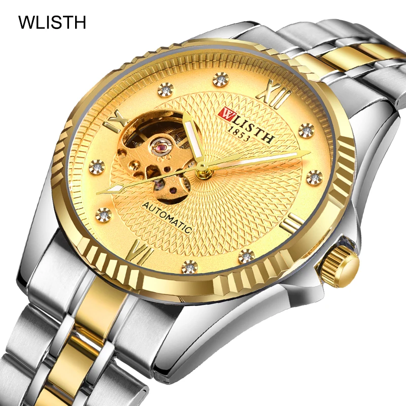 WLISTH Business Personality Trend Mechanical Men\'s Steel Band Watch