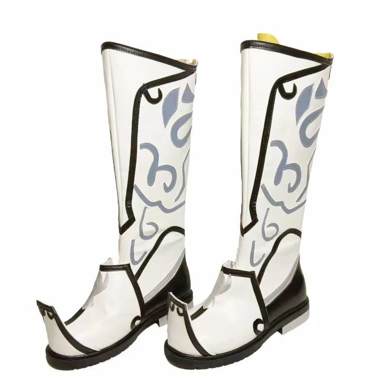 Branco anime cosplay botas guerreiro cavaleiro príncipe sapatos carnaval festival halloween cosplay masquerade vestir-se