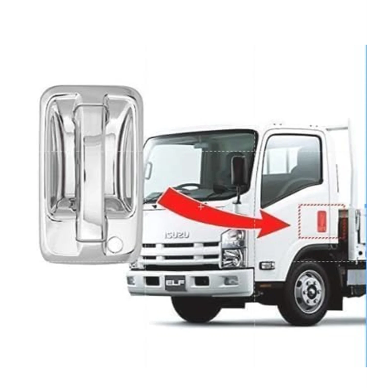 

FDONG Chrome/Painted Outside Handle with 2 PCS for Isuzu NQR NPR-700P NPR NMR NLR NRR GMC W3500 W4500 W5500 ELF PRO 4HK1 2008