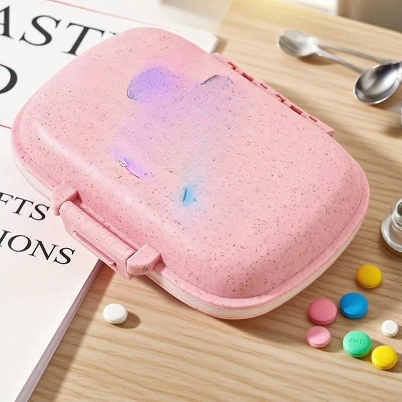 

Small Pill Storage Boxes Adult Kid pink Cute Mini Storage Box Portable Fashion letter print Candy Storage Box