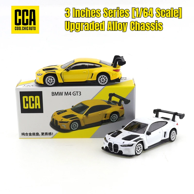 CCA 1/64 BMW M4 GT3 voiture en alliage jouets véhicule à moteur moulé sous pression modèle en métal enfants cadeau de noël jouets pour garçons