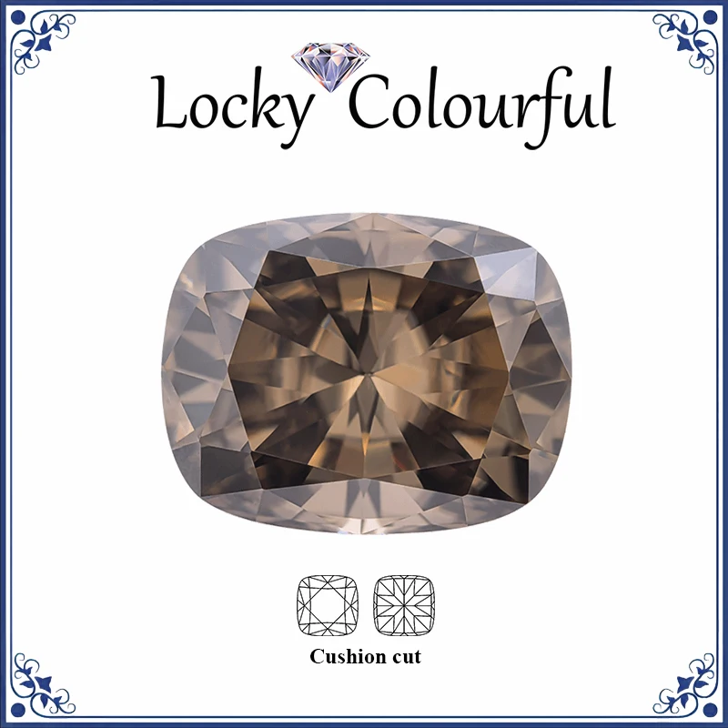 

Moissanite Coffee Color Rectangle Cushion Shape VVS1 Charms Beads for DIY Jewelry Making Earrings Materials with GRA Certificate
