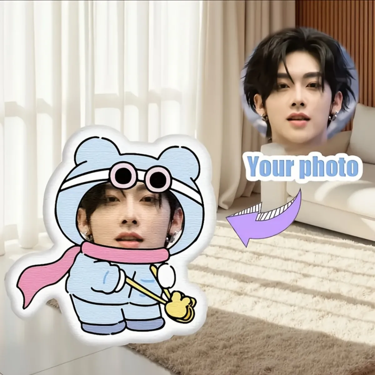 وسائد رمي منزلية مخصصة مثيرة للاهتمام لصور الوجه، وسائد مطبوعة على الوجهين، هدايا غريب الأطوار وممتعة