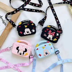 Silica Gel  Mickey Minnie Square Crossbody Coin Bag Children Shoulder Handbag Adjustable Strap Holiday Travel Pocket Pack