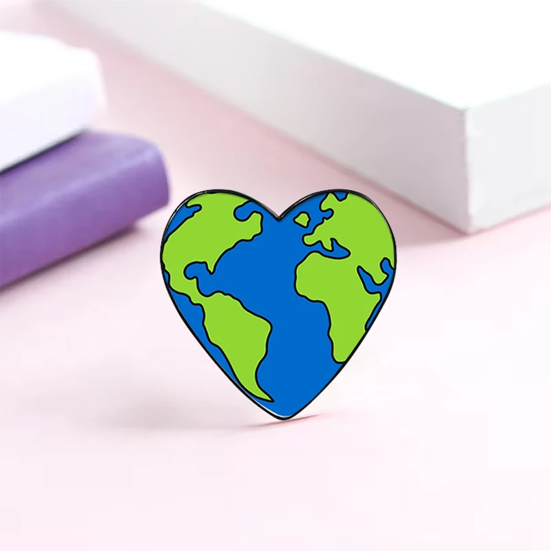 Save The Earth pin Funny Brooches Shirt Lapel Cute Badge Cartoon Jewelry Gift for Lover Girl Friends