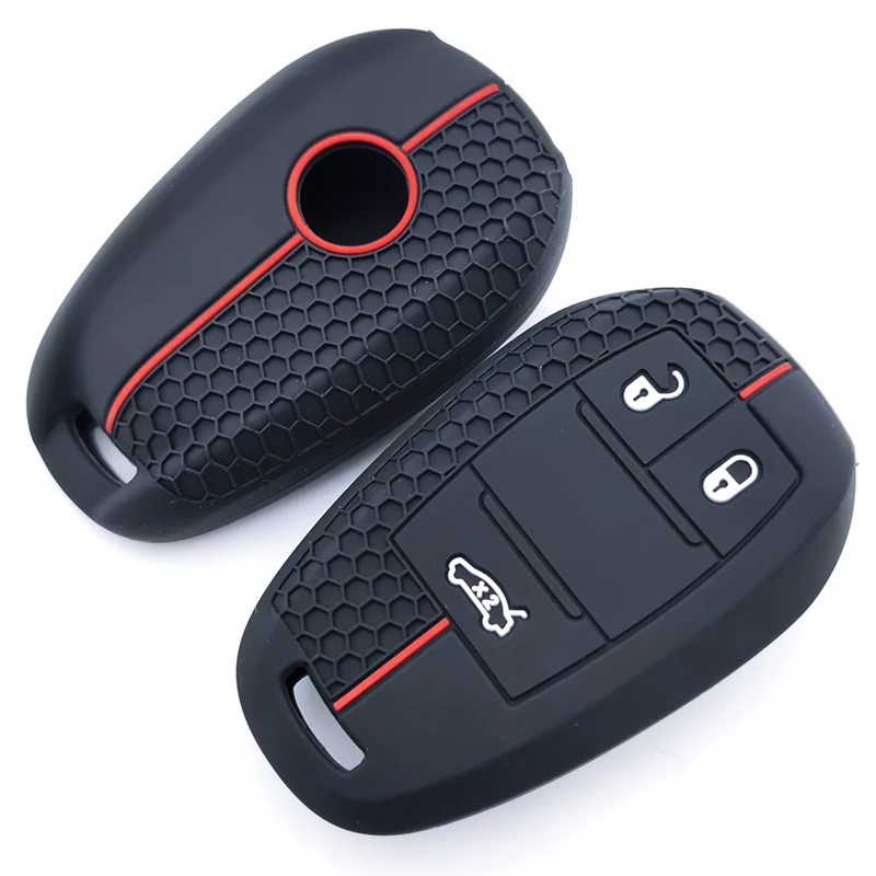 3-Tasten-Silikon-Autoschlüsselhülle für Alfa Romeo Stelvio Giulia 2017 2018 Fernbedienung Fob Shell Skin Schlüsselschutz Zubehör