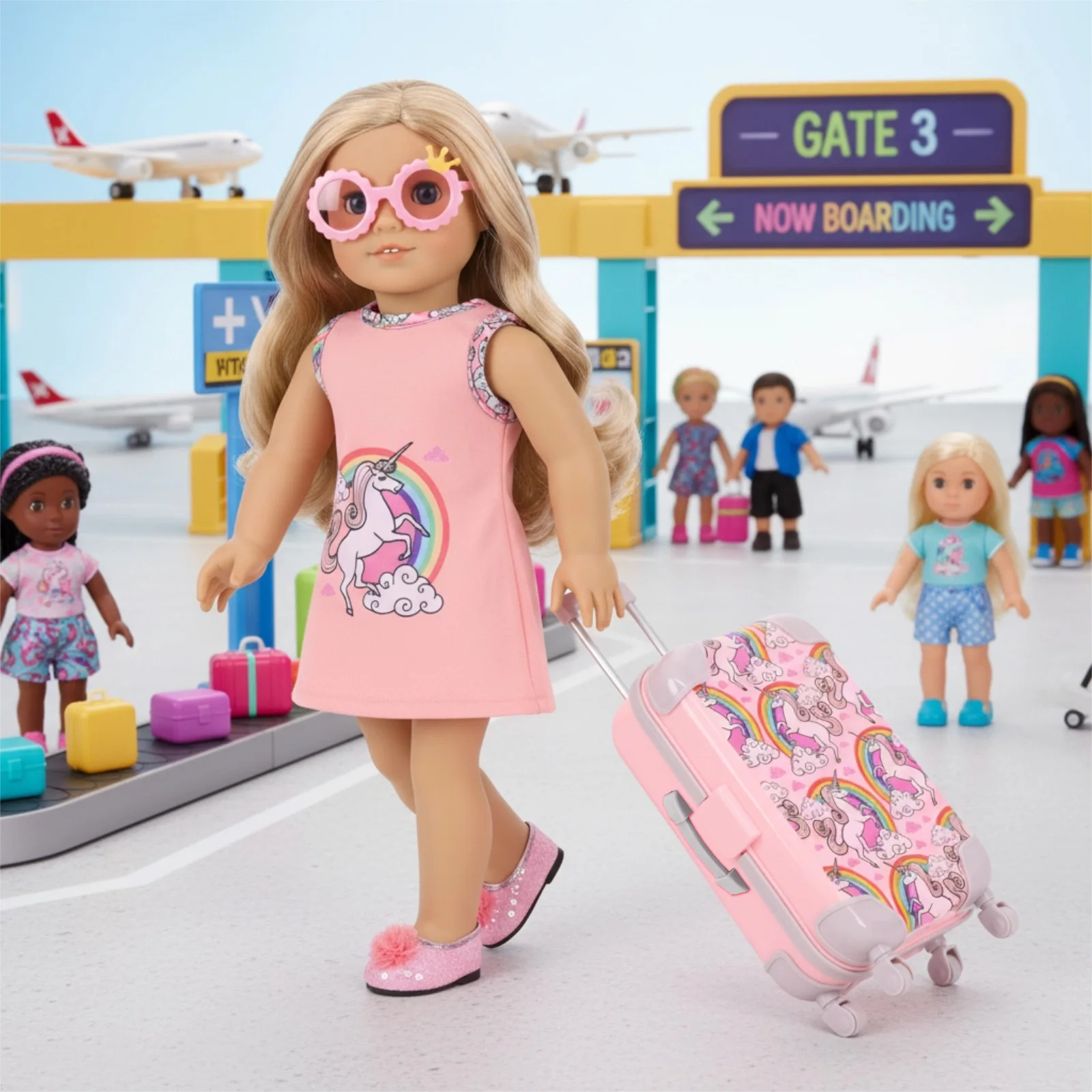 Dress Doll Clothes 12&14sets For 16-18Inch&40-45cm Baby New Born Doll Brilliant Party Reunion Doll Skirt American Doll Girl Gift