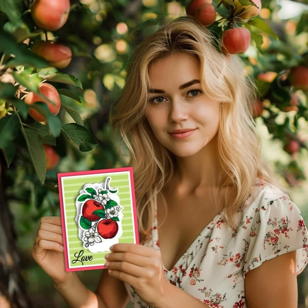 Apple stempel bening silikon bunga buah stempel bening segel transparan untuk DIY Album foto pembuatan kartu buku tempel