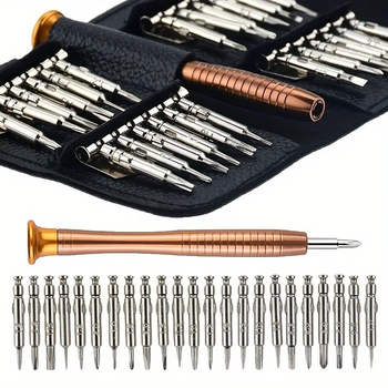 1 Set, Precision Screwdriver Set, 25 In 1 Repair Tool Kit, Small Screwdriver Set, Star/Y-type/Flat-blade/Triangle Screwdrivers F 1 Set, Precision Screwdriver Set, 25 In 1 Repair Tool Kit, Small Screwdriver Set, Star/Y-type/Flat-blade/Triangle Screwdrivers F