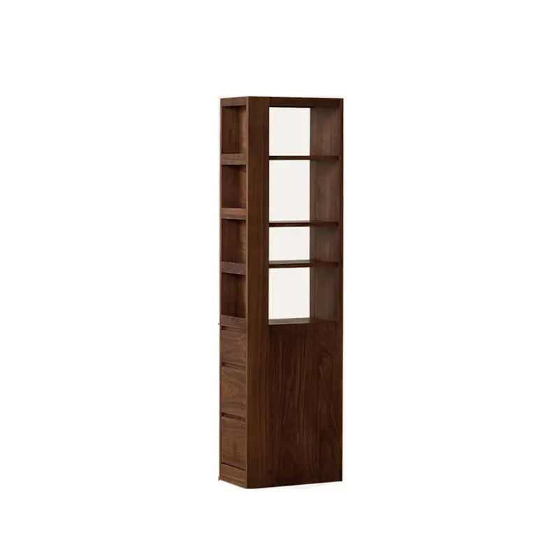 

North American black walnut solid wood corner cabinet bookcase Nordic modern simple living room storage cabinet display locker