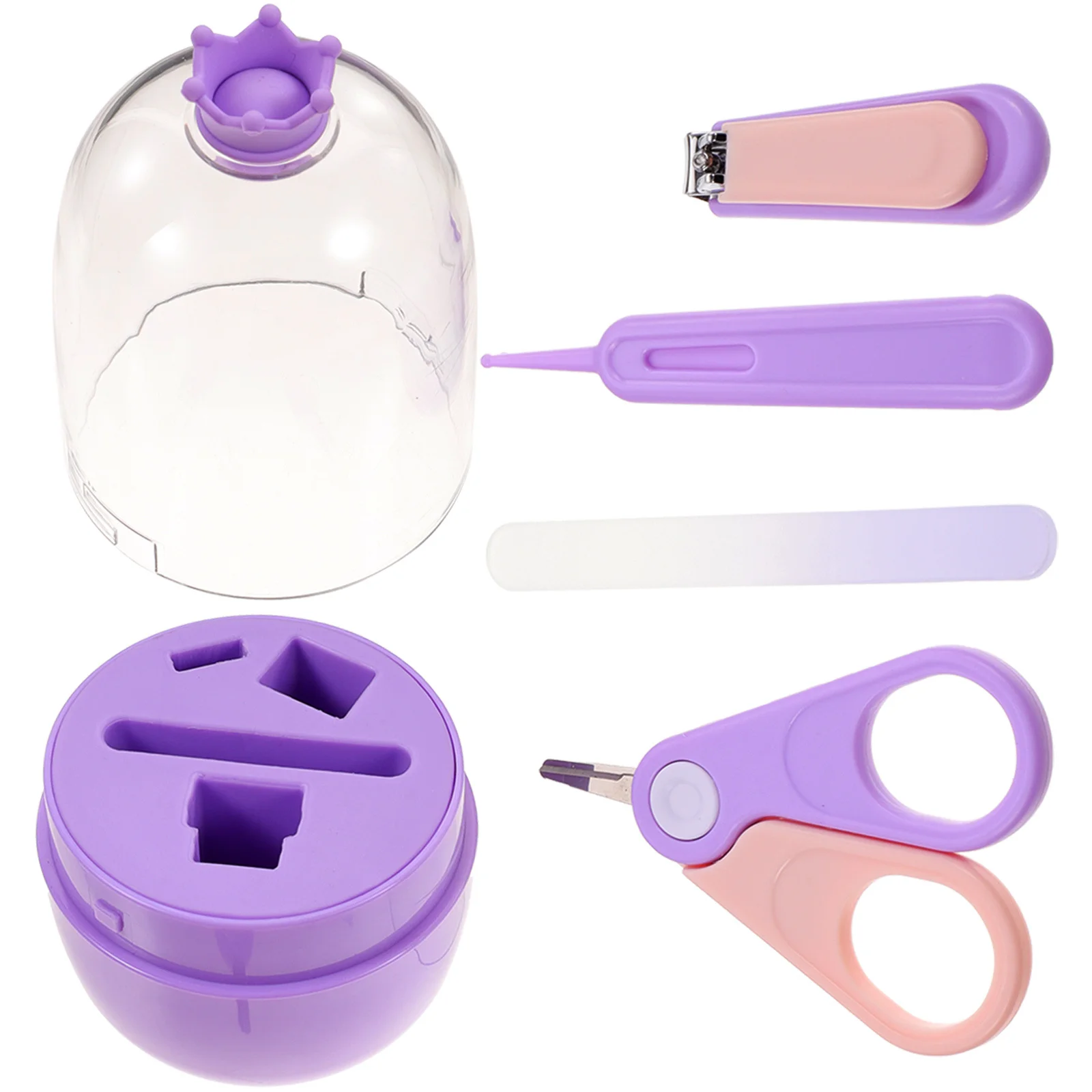 مجموعة ماكينة قص أظافر الأطفال من الفولاذ المقاوم للصدأ آمنة للأظافر الرقيقة مع صندوق تخزين رائع #1