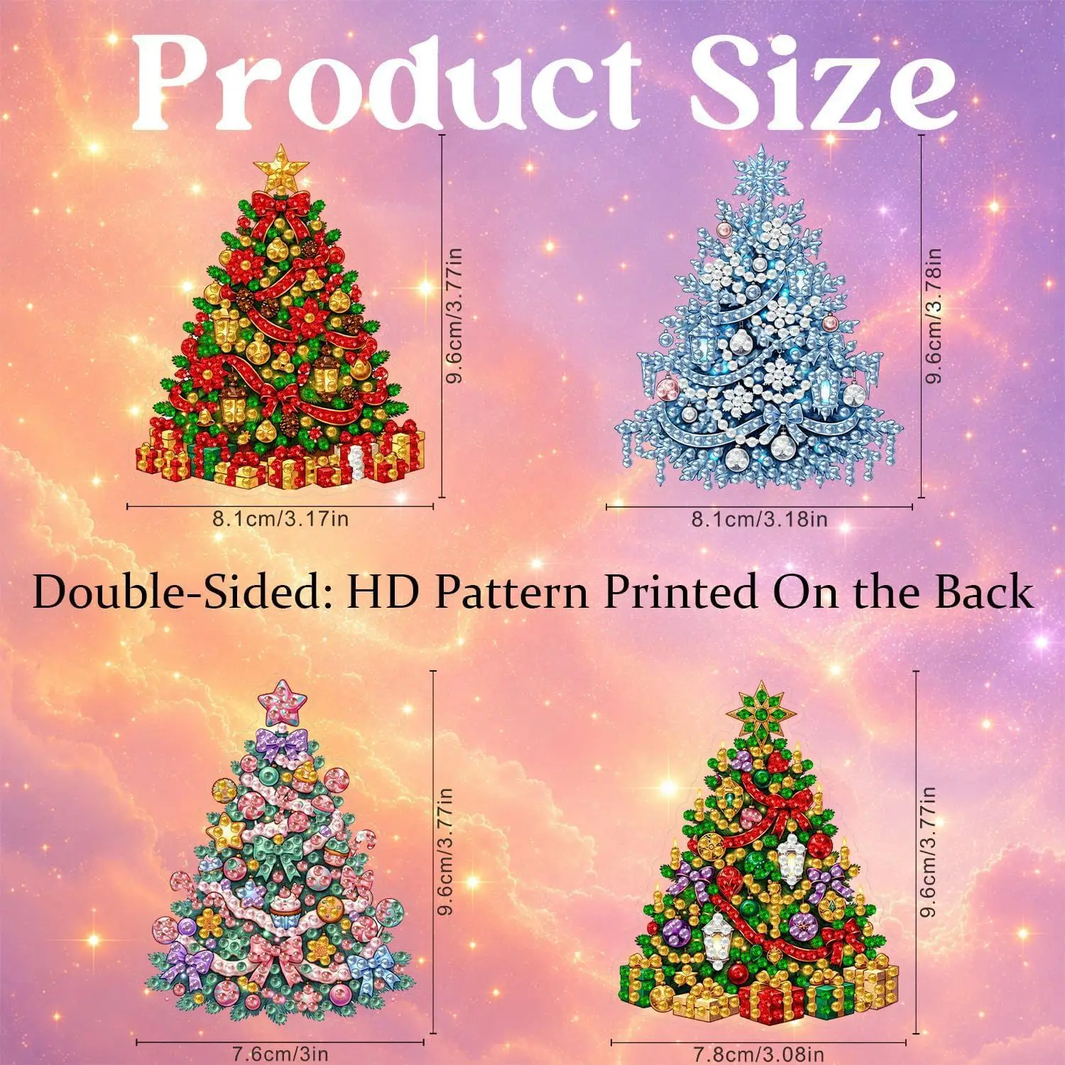 6-teiliges/4-teiliges Weihnachts-Diamantmal-Set, handgefertigte Weihnachtsbaum-Dekorationen, handgefertigtes Set für Weihnachtsanhänger für Erwachsene, einfach zu verwenden und stressabbauend, für Anfänger geeignet, kann als Wanddekoration für zu Hause, Weihnachtsbaumdekoration, Geschenkdekoration, Dankeskarte oder Geschenk für Bastelfreunde verwendet werden. – Detail 10