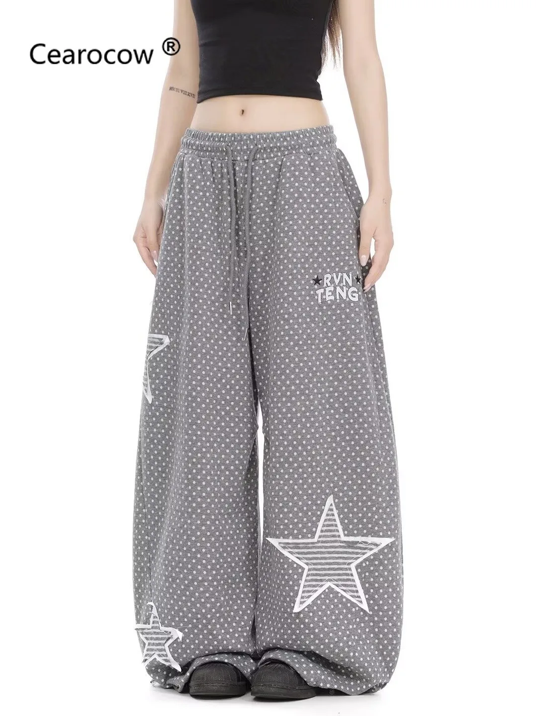 Women's Grey Baggy Sweatpants Y2k Pants Harajuku Jazz Dance Pants Japanese 2000s Style Vintage Oversize Trousers Clothes 2026