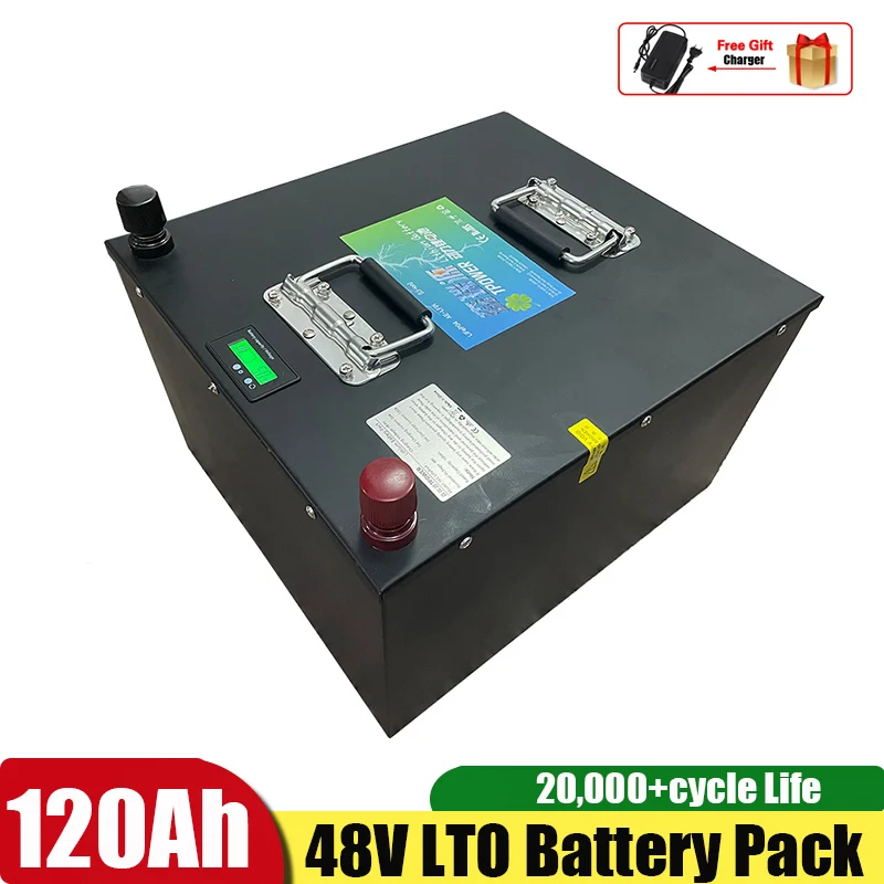 

SEENRUY LTO 20S 48V 120AH Lithium Titanate Battery Pack with BMS for 7000W Solar System Bike Tricycle Inverter +10A Charger