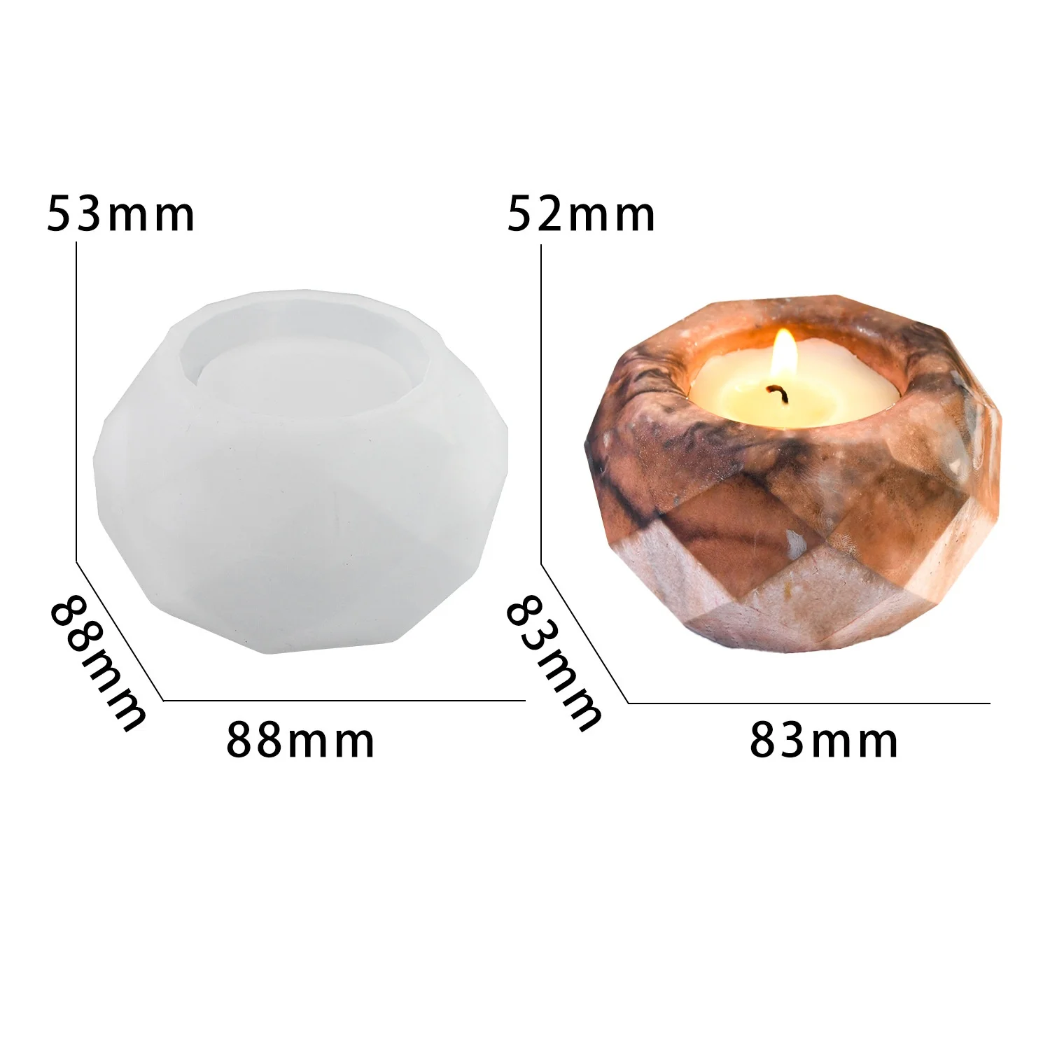 

DIY resin mold round cross-section silicone mold plaster flower pot, scented candle, storage box handmade DIY mold