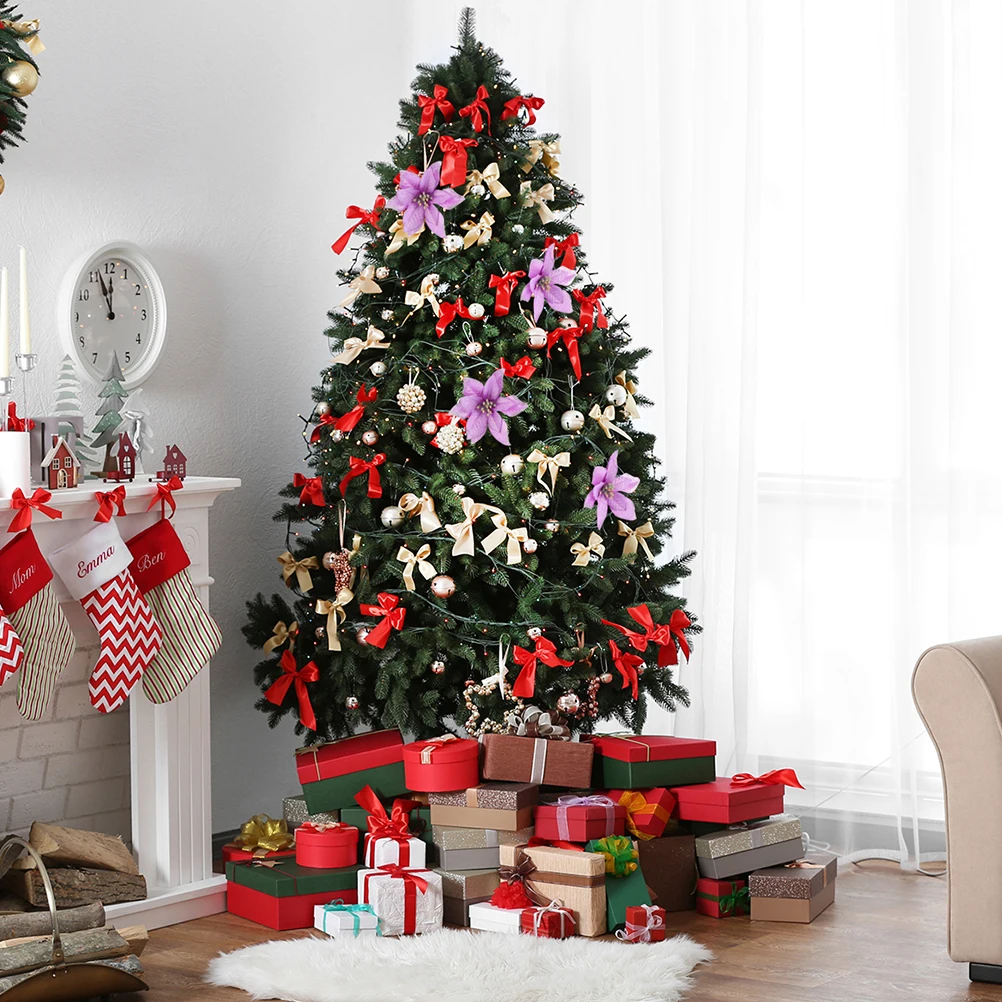 

36Pcs Christmas Artificial Flowers Simulation Xmas Tree Decoration Party Accessory Decorative Xmas Flowers Holiday Decor