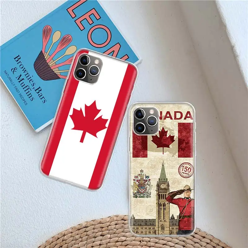 Canada Maple Leaf Flag Silicon Call Clear Case For iPhone 11 13 14 Pro 15 Pro Max 12 Mini 16 XR X XS Max 7 8 Plus Fun