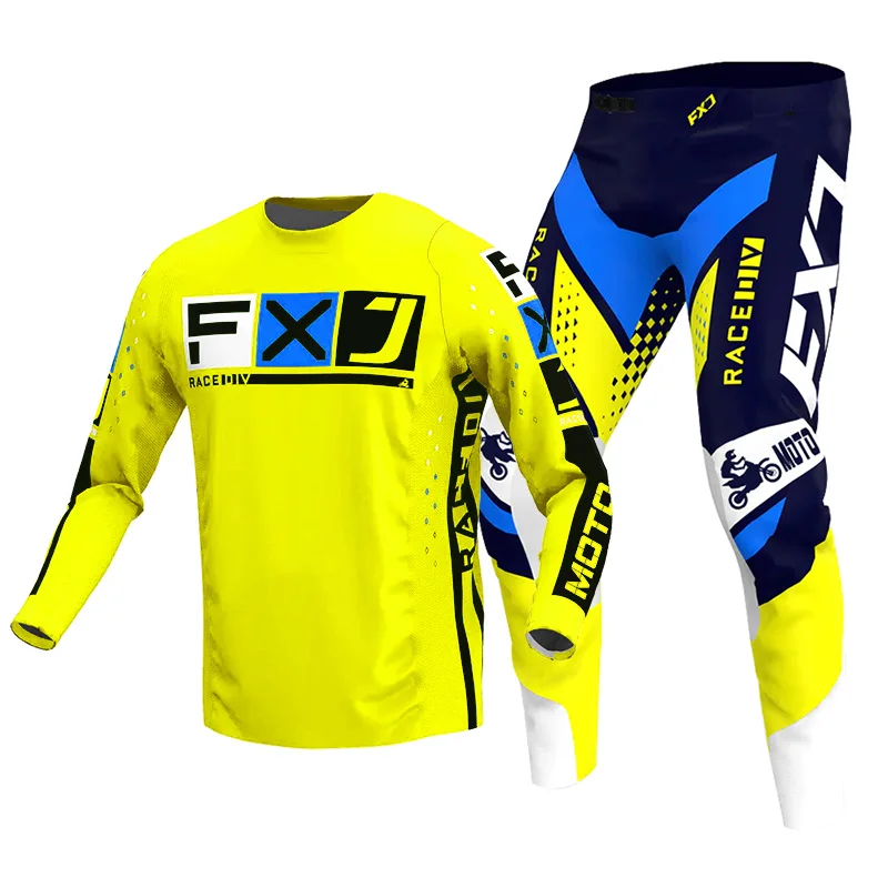 Enduro Pak Cross Off-Road Heren Kits Dames Motorcross Versnelling Set Jersey Broek Motorfiets Combo Groen Blauw Geel Wit Roze Zwart